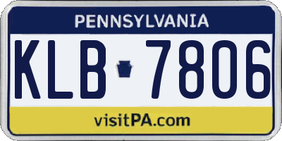 PA license plate KLB7806