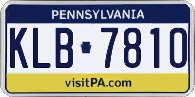 PA license plate KLB7810