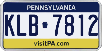 PA license plate KLB7812