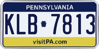 PA license plate KLB7813