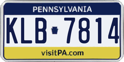 PA license plate KLB7814