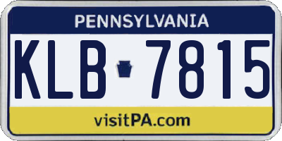 PA license plate KLB7815