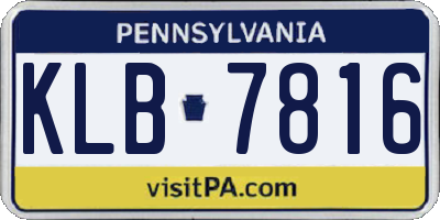 PA license plate KLB7816