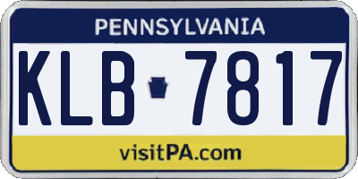 PA license plate KLB7817