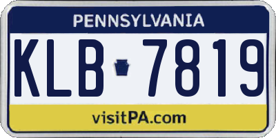 PA license plate KLB7819
