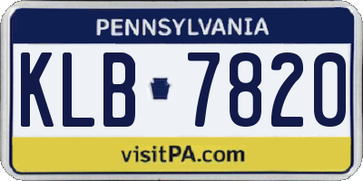 PA license plate KLB7820
