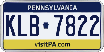 PA license plate KLB7822