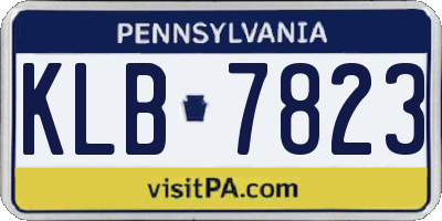 PA license plate KLB7823