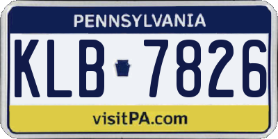 PA license plate KLB7826