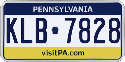 PA license plate KLB7828