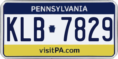 PA license plate KLB7829