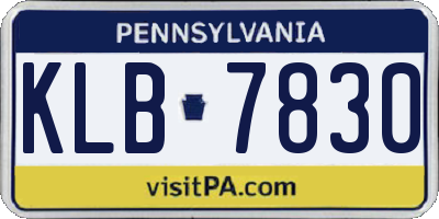 PA license plate KLB7830