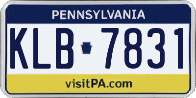 PA license plate KLB7831