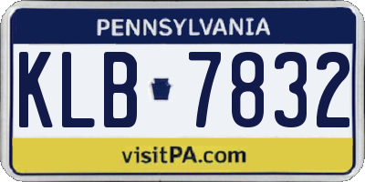 PA license plate KLB7832