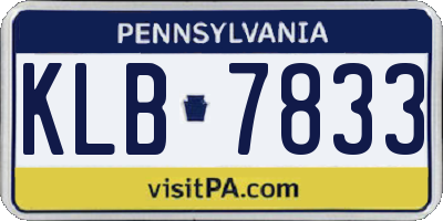 PA license plate KLB7833