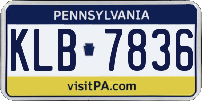 PA license plate KLB7836