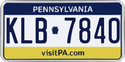 PA license plate KLB7840