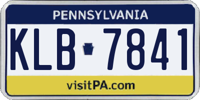 PA license plate KLB7841