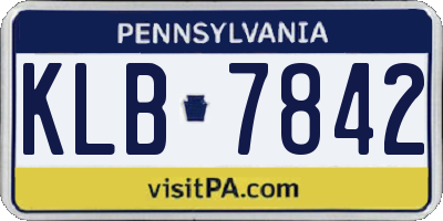 PA license plate KLB7842