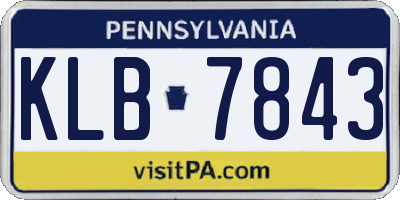 PA license plate KLB7843