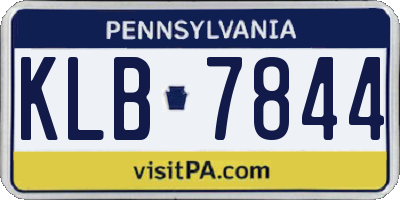 PA license plate KLB7844