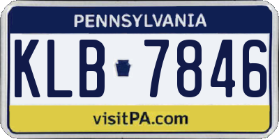 PA license plate KLB7846
