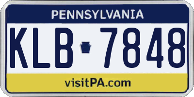 PA license plate KLB7848