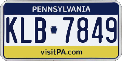 PA license plate KLB7849
