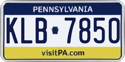 PA license plate KLB7850