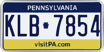 PA license plate KLB7854