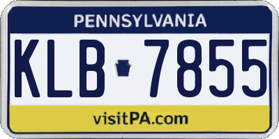 PA license plate KLB7855