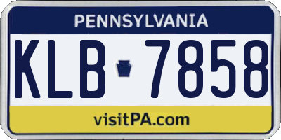 PA license plate KLB7858