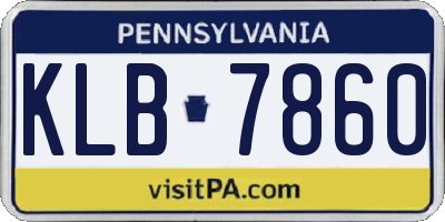 PA license plate KLB7860