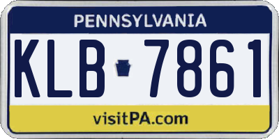 PA license plate KLB7861