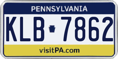 PA license plate KLB7862