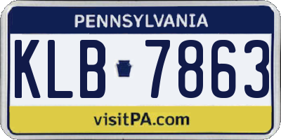 PA license plate KLB7863
