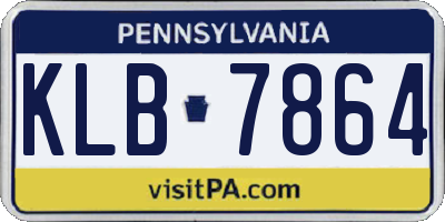 PA license plate KLB7864