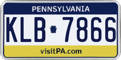 PA license plate KLB7866