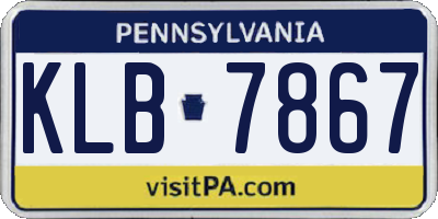 PA license plate KLB7867