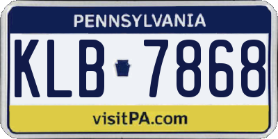 PA license plate KLB7868