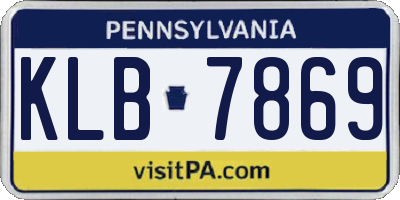 PA license plate KLB7869