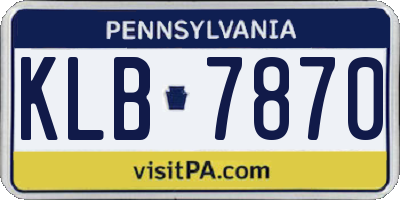 PA license plate KLB7870