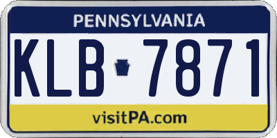 PA license plate KLB7871