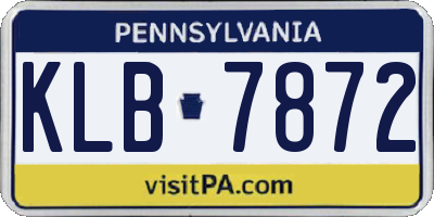 PA license plate KLB7872