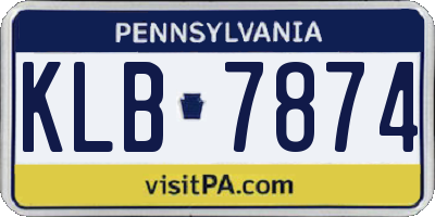 PA license plate KLB7874
