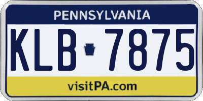 PA license plate KLB7875