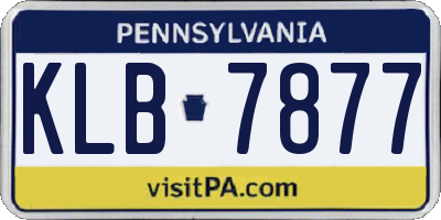 PA license plate KLB7877
