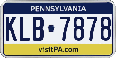 PA license plate KLB7878