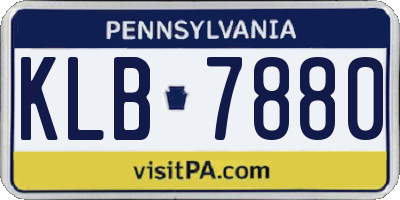 PA license plate KLB7880
