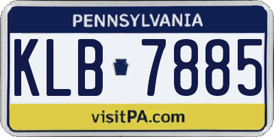 PA license plate KLB7885